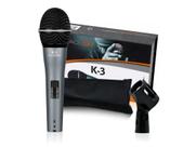 Microfone kadosh k 3 c/ chave liga/desliga