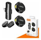 Microfone Kaidi Kmf4a Sem Fio Lapela Para Iphone Preto