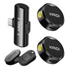 Microfone Kaidi Tipo C Duplo Sem Fio Lapela Redondo Micro Wireless