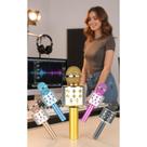 Microfone Karaoke Bluetooth Dourado: Cante e Divirta-se!