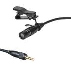 Microfone Lapela c/Fio, Unidirecional, 6 mm, Rosca Interna Stereo,Cabo 1m, p/Body Pack Sony UWP,UTX