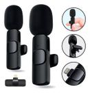 Microfone Lapela Celular Sem Fio Duplo iPhone Android Tipoc Microfone Lapela Celular Sem Fio Duplo iPhone Android Tipoc