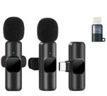 Microfone Lapela Duplo Celular Para Tipo-c iPhone Lightning