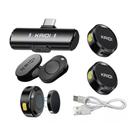 Microfone Lapela Duplo sem fio Redondo Compatível Android e iPhones Tipo C Microfone Lapela Duplo sem fio Redondo Compatível Android e iPhones Tipo C