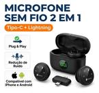 Microfone Lapela Profissional Duplo Sem Fio P/ Gravar Vídeo Celular E Podcast Microfone Lapela Profissional Duplo Sem Fio P/ Gravar Vídeo Celular E Podcast