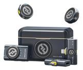 Microfone lapela redondo hollyland combo lark m2 usb-c lighting e p2