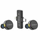 Microfone Lapela Sem Fio Duplo Magnético AGold para iPhone e Android Tipo C, Discreto para Gravação e Podcast Microfone Lapela Sem Fio Duplo Magnético AGold para iPhone e Android Tipo C, Discreto para Gravação e Podcast