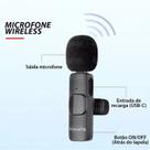 Microfone Lapela Sem Fio para iPhone Lightning MT2218A - Tomate