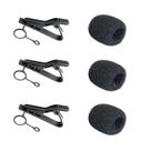 Microfone Lavalier Luwigs Metal Tie Clips com pára-brisas, pacote com 6