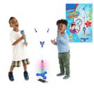 Microfone Para Criança Infantil Com Pedestal Rosa Toca Mp3 Microfone Para Criança Infantil Com Pedestal Rosa Toca Mp3