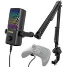 Microfone para jogos TONOR TCX3+ compatível com Xbox com RGB e 30H Bat