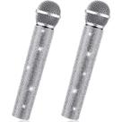 Microfone Prop Threan Fake Mic Bling Rhinestones, 2 unidades