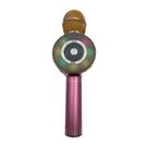 Microfone S/fio Bluetooth Karaokê Speaker Usb Led Cor Rosa