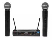 Microfone S/ Fio Duplo Uhf50 Metros 906 110/220 Cor Preto