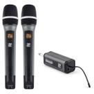 Microfone S/ Fio Staner Duplo Sfh20 Base Portátil Recarregável