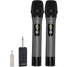 Microfone sem fio Bietrun UHF Metal Dual Handheld Cordless