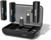 Microfone sem fio boyalink sistema wireless dual preto
