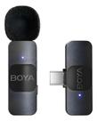 Microfone Sem Fio By-v10 Lapela Android Usb C Preto