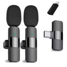 Microfone Sem Fio BYZ K9 2 Mic USB C Preto