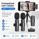 Microfone Sem Fio BYZ K9 2 Mic USB C Preto Microfone Sem Fio BYZ K9 2 Mic USB C Preto