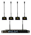 Microfone Sem Fio Com 4 Microfones Gooseneck SD-64 G - Soundrix