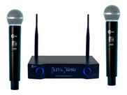 Microfone Sem Fio Custom Sound Cw 40 Uhf Mão Duplo 48 Canais