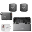 Microfone sem fio DJI Mic Mini (2 TX + 1 RX) com carregador