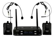 Microfone Sem Fio Duplo de Cabeca UHF SD-28 BB - Soundrix Microfone Sem Fio Duplo de Cabeca UHF SD-28 BB - Soundrix