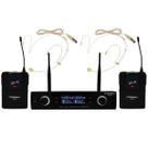 Microfone Sem Fio Duplo de Cabeca UHF SD-38BB - Soundrix Microfone Sem Fio Duplo de Cabeca UHF SD-38BB - Soundrix