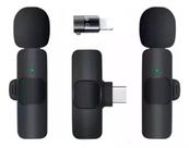 Microfone Sem Fio Duplo De Lapela K9 Tipo C - Ac2781 Microfone Sem Fio Duplo De Lapela K9 Tipo C - Ac2781