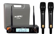 Microfone Sem Fio Duplo Profissional Recarregável Ksr KT6m