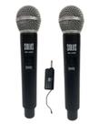 Microfone Sem Fio Duplo Solus MM120D preto