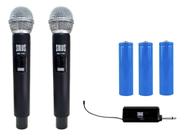 Microfone Sem Fio Duplo Solus reto 2 Microfones MM-110D P Microfone Sem Fio Duplo Solus reto 2 Microfones MM-110D P