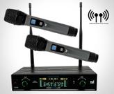 Microfone Sem Fio Duplo TSI-8299 Plus UHF 200 Canais Preto