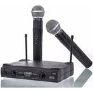 Microfone Sem Fio Duplo Uhf Wireless Le-906 Lelong Cor Preto Microfone Profissional para Igrejas e E