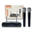 Microfone Sem Fio Duplo Uhf Wireless Le906 Lelong para casa ou cultos
