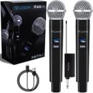 Microfone Sem Fio Duplo Wireless Recarregável Ls302 Cor Preto