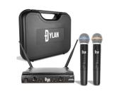 Microfone sem fio dylan dw 602 max uhf duplo de mão Microfone sem fio dylan dw 602 max uhf duplo de mão