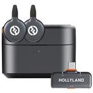 Microfone Sem Fio Hollyland Lark M2S Lavalier Duo USB-C Space Cinza 2 Canais Alta Qualidade Áudio Profissional