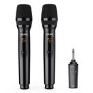 Microfone sem fio LEKATO 2.4GHz recarregável de duas mãos