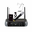 Microfone Sem Fio LM-258U Kit Lexsen UHF 2 Canais Frequência Fixa