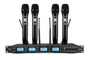 Microfone Sem Fio Quadruplo Ksr Pro Kt4 Mao 80 Canais Kt4m Preto