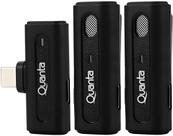 Microfone Sem Fio Quanta Dual Multi Dispositivo QTMDM20 Preto Microfone Sem Fio Quanta Dual Multi Dispositivo QTMDM20 Preto