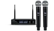 Microfone Sem Fio SounDigital SD402 Profissional Duplo UHF Digital Cardioide Dinâmico Eventos Shows Igrejas Karaokê