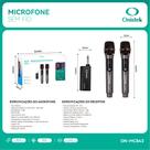 Microfone Sem Fio Tipo C 2.4GHz Receptor 6,35mm Karaokê Aula Live Evento Profissional