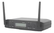 Microfone Sem Fio Uhf Duplo Auricular + Lapela Preto
