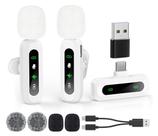 Microfone sem fio USB C Lavalier GoorDik para Android branco
