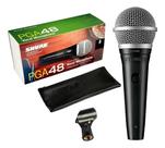 Microfone Shure PGA48 preto com cabo XLR P10