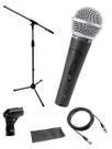 Microfone Shure SM58-S com Suporte e Interruptor Liga/Desliga