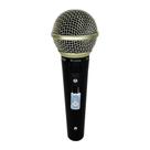 Microfone SM58 P4 Profissional para Locução e Canto com Resposta Metálica Preto Brilhante Leson